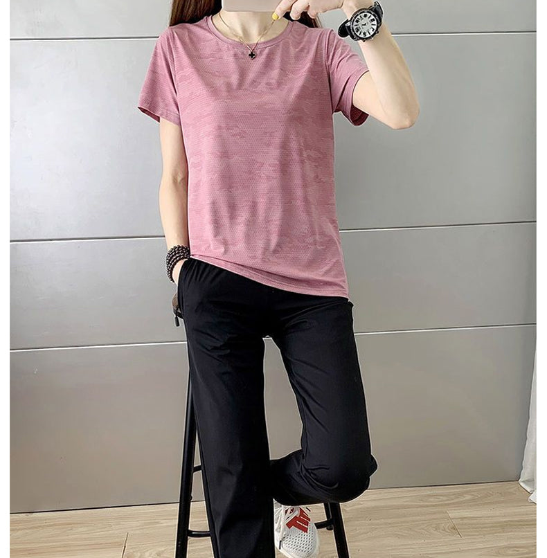 ひんやり 接触冷感 スポーツTシャツ ウェア クイックドライ ランニングTシャツ ウェア レディース 半袖 高弾力 ヨガ テニス 速乾性 吸水速乾シャツ
