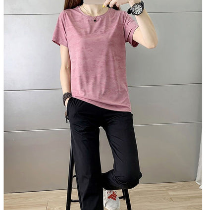 ひんやり 接触冷感 スポーツTシャツ ウェア クイックドライ ランニングTシャツ ウェア レディース 半袖 高弾力 ヨガ テニス 速乾性 吸水速乾シャツ