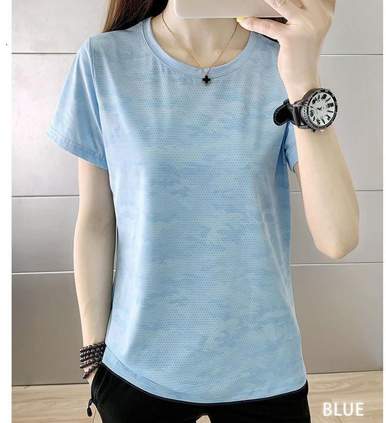 ひんやり 接触冷感 スポーツTシャツ ウェア クイックドライ ランニングTシャツ ウェア レディース 半袖 高弾力 ヨガ テニス 速乾性 吸水速乾シャツ