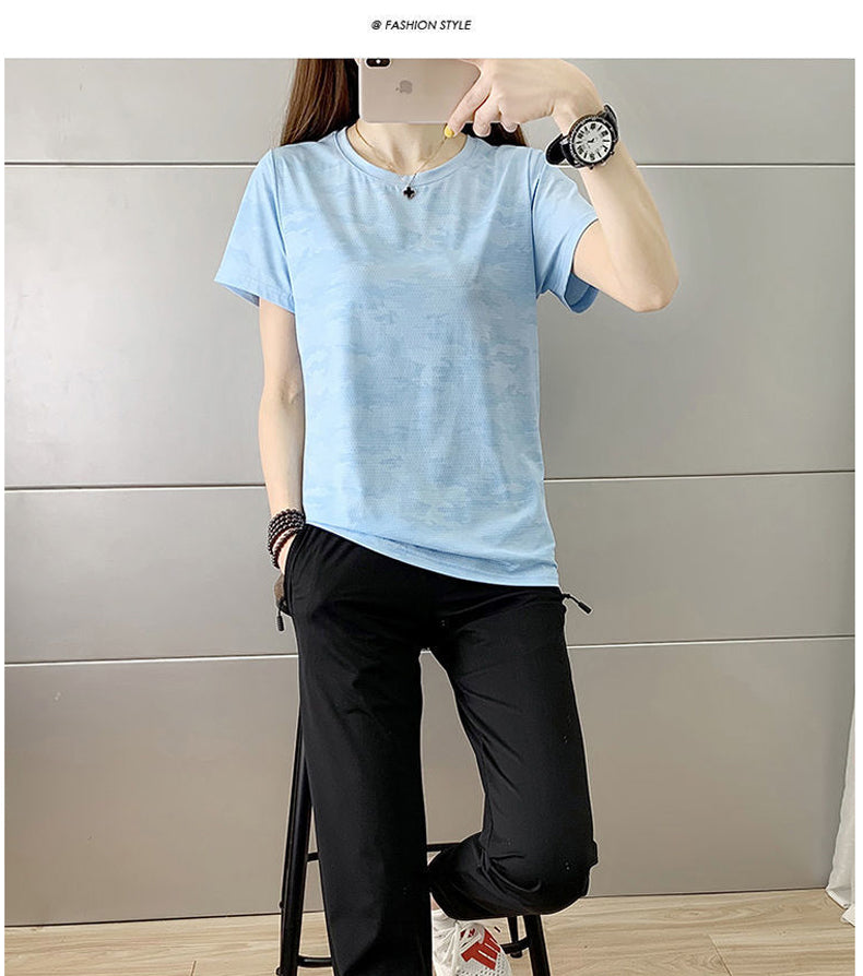 ひんやり 接触冷感 スポーツTシャツ ウェア クイックドライ ランニングTシャツ ウェア レディース 半袖 高弾力 ヨガ テニス 速乾性 吸水速乾シャツ