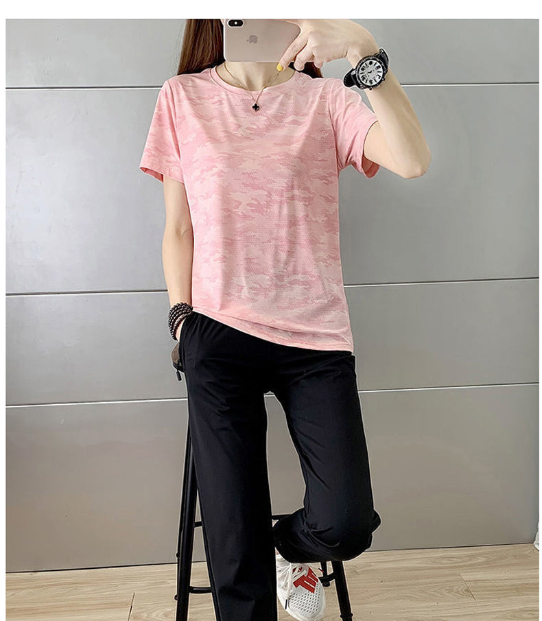 ひんやり 接触冷感 スポーツTシャツ ウェア クイックドライ ランニングTシャツ ウェア レディース 半袖 高弾力 ヨガ テニス 速乾性 吸水速乾シャツ