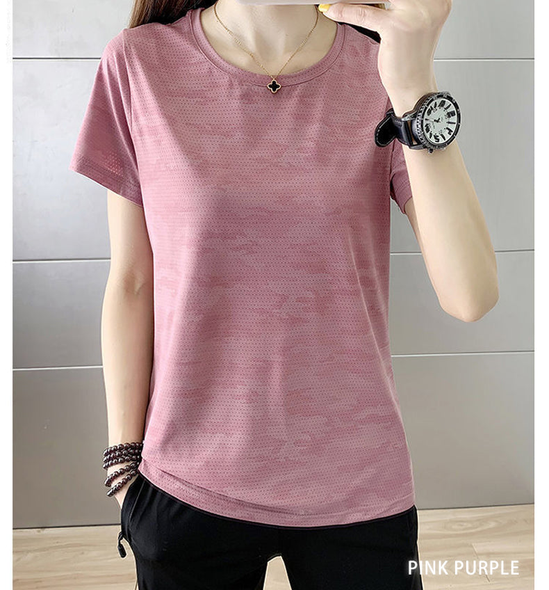 ひんやり 接触冷感 スポーツTシャツ ウェア クイックドライ ランニングTシャツ ウェア レディース 半袖 高弾力 ヨガ テニス 速乾性 吸水速乾シャツ