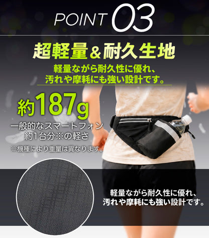 2026改良モデル PITAT PRO ランニングポーチ  揺れない 保冷機能　耐熱シート  給水ポケット ウエストバック ジョギング 　ボトルポーチ ランニング ポーチ ウエストポーチ 防水 洗濯可