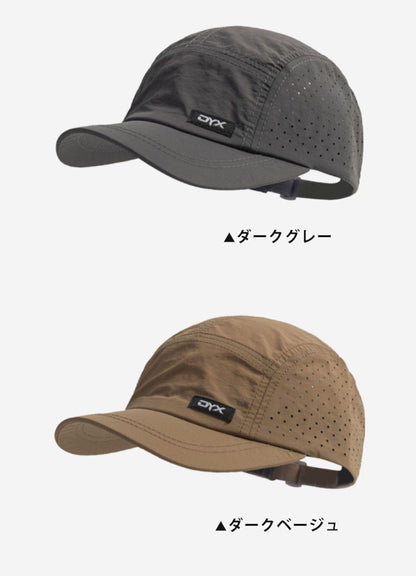 ランニングキャップ シンプルデザイン  飛ばない  UVカット 撥水加工 サイドメッシュ ジョギング 日よけ帽子　速乾　通気性 メンズ　レディース　軽量