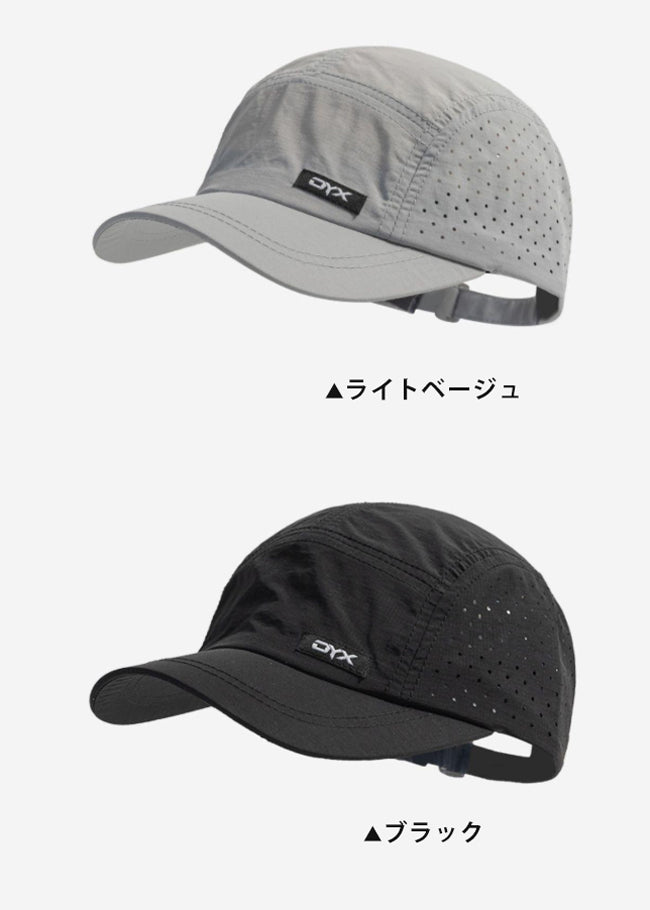 ランニングキャップ シンプルデザイン  飛ばない  UVカット 撥水加工 サイドメッシュ ジョギング 日よけ帽子　速乾　通気性 メンズ　レディース　軽量