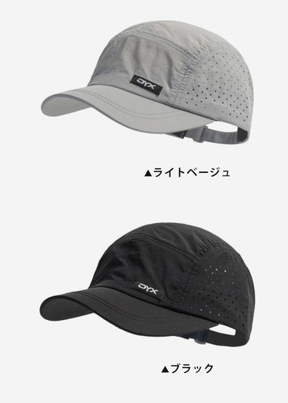 ランニングキャップ シンプルデザイン  飛ばない  UVカット 撥水加工 サイドメッシュ ジョギング 日よけ帽子　速乾　通気性 メンズ　レディース　軽量